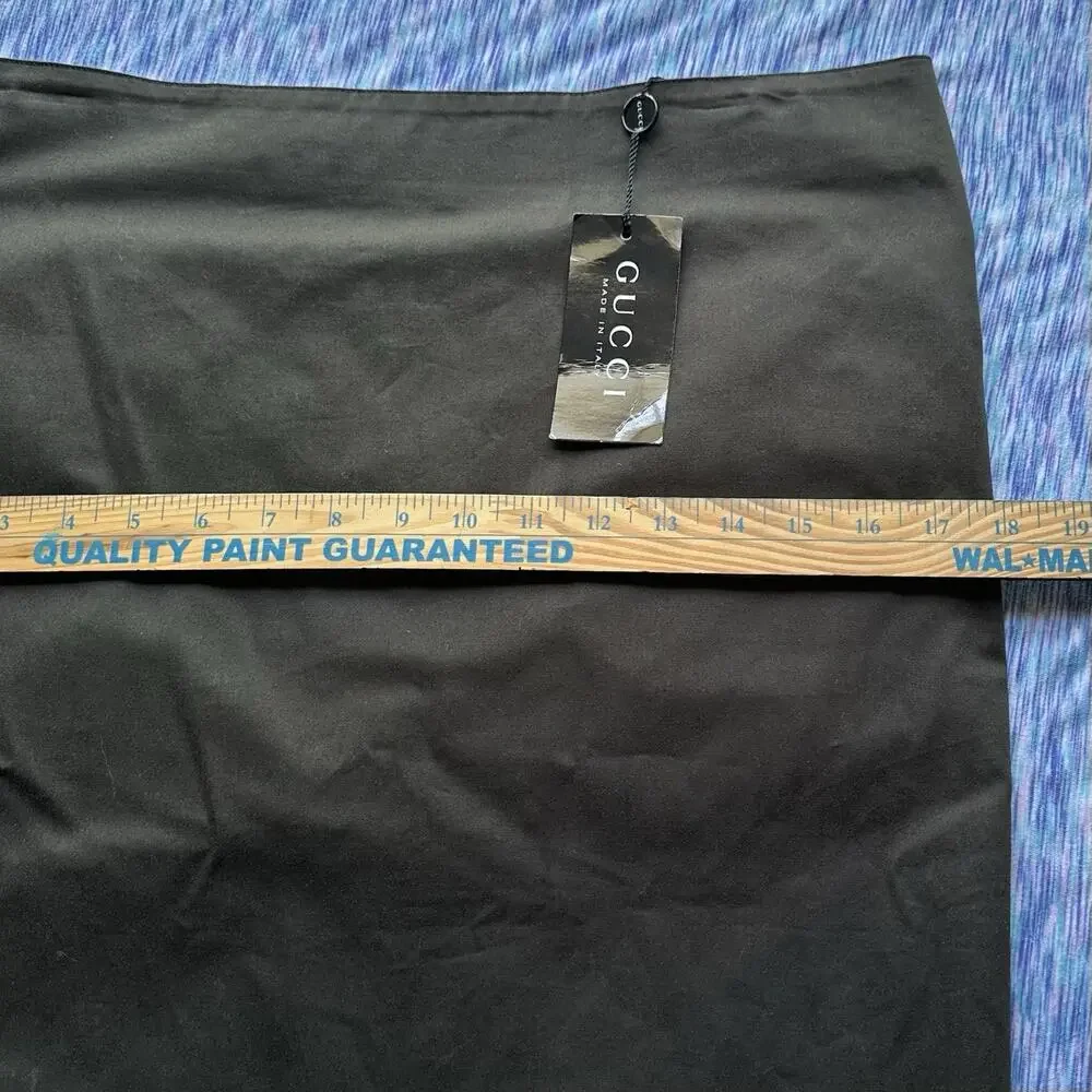 GUCCI chocolate Brown Zip Piano Pencil Skirt Medium 44 New retro rockabilly